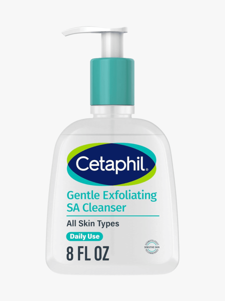 Cetaphil Gentle Exfoliating SA Cleanser in branded component on a light gray background